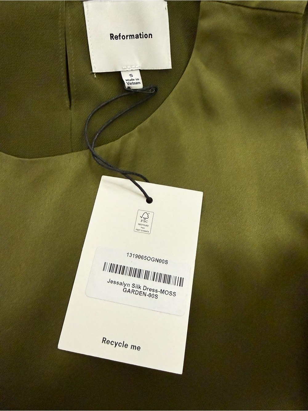 NWT Reformation Jessalyn Silk Lace Mini Dress in Moss Green Size S - Picture 14 of 17